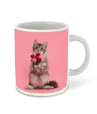 WHATS YOUR KICK (CSK - Cat Lover Inspiration Printed White Ceramic Coffee Cup & Mug - Cat Design | Gift for Cat Lover | Cat Gift | Best Gift - D5-thumb1