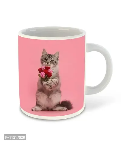 WHATS YOUR KICK (CSK - Cat Lover Inspiration Printed White Ceramic Coffee Cup & Mug - Cat Design | Gift for Cat Lover | Cat Gift | Best Gift - D5-thumb2