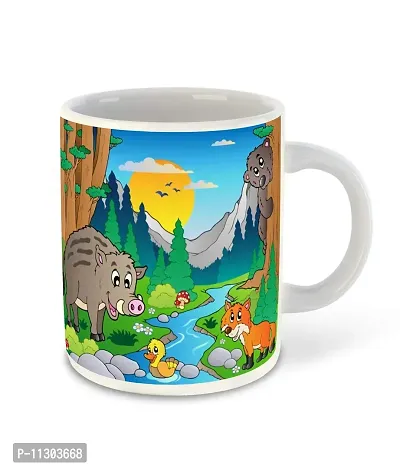 WHATS YOUR KICK (CSK-Animal Cartoons, Inspiration Printed White Inner Colour Ceramic Coffee Mug- Funny, Cartoons, Best Gift | for Kids, Unique Gifts (Multi 31)