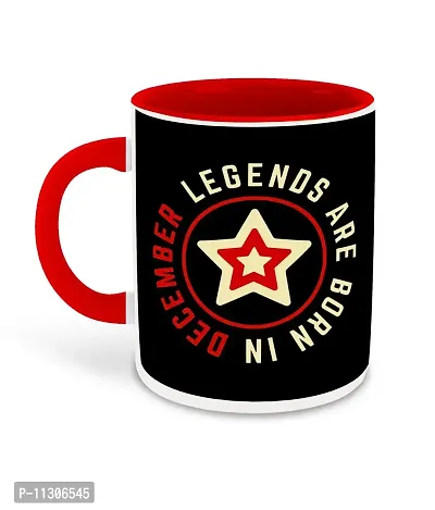 Whats Your Kick? (CSK) - Legends are Born in December Printed Red Inner Colour Ceramic Coffee Mug and Tea Mug with Coaster | Drink | Milk Cup - Best Gift | Legends Happy Birthday (Multi 21)-thumb2