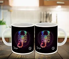 Whats Your Kick (CSK) - Zodiac Inspired Scorpio Printed White Inner Colour Ceramic Coffee Mug | Drink | Milk Cup - Best Gift | Zodiac, Scorpio, Horoscope (Multi 8)-thumb2