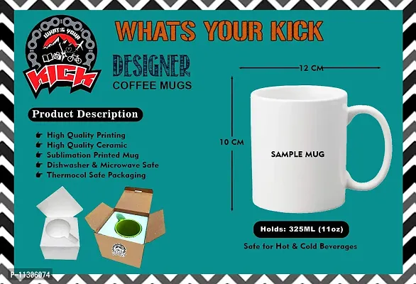 Whats Your Kick? (CSK) - Cute Animal Cartoon Inspiration Printed Black Ceramic Coffee Mug and Tea Mug with Coaster - Birthday | Kids Gift | Best Gift | Hobby (Multi 1)-thumb5