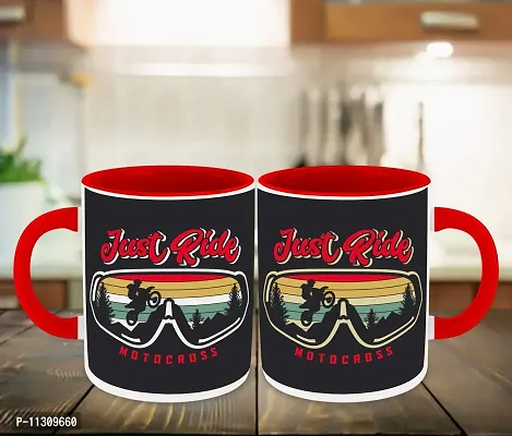 Whats Your Kick? (CSK) - Biking Inspired Designer Printed Red Ceramic Coffee |Tea | Milk Mug (Gift | Sports | Motivational Quotes | Hobby | Riding) (Multi 13)-thumb3