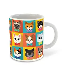 WHATS YOUR KICK (CSK - Cat Lover Inspiration Printed White Ceramic Coffee Cup & Mug - Cat Design | Gift for Cat Lover | Cat Gift | Best Gift - D8-thumb1