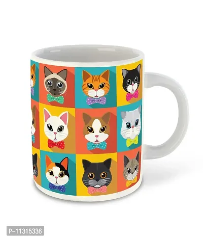 WHATS YOUR KICK (CSK - Cat Lover Inspiration Printed White Ceramic Coffee Cup & Mug - Cat Design | Gift for Cat Lover | Cat Gift | Best Gift - D8-thumb2