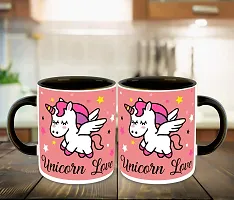 Whats Your Kick? CSK Unicorn Inspiration Printed Black Inner Colour Ceramic Coffee Mug- Best Unicorn Quotes, for Boy/Girl, Best Gift | for Kids, Cartoon (Multi 15)-thumb2