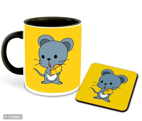 Whats Your Kick (CSK)-Animal Cartoons, Inspiration Printed Black Inner Colour Ceramic Coffee Mug- Funny, Cartoons, Best Gift | for Kids, Unique Gifts (Multi 10)