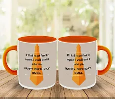 Whats Your Kick? (CSK) Birthday, Happy Birthday Boss Printed Orange Inner Colour Ceramic Coffee Mug and Tea Mug- Gift for Boss, Gift for Best Boss, Best Gift, Unique Gifts (Multi 9)-thumb2