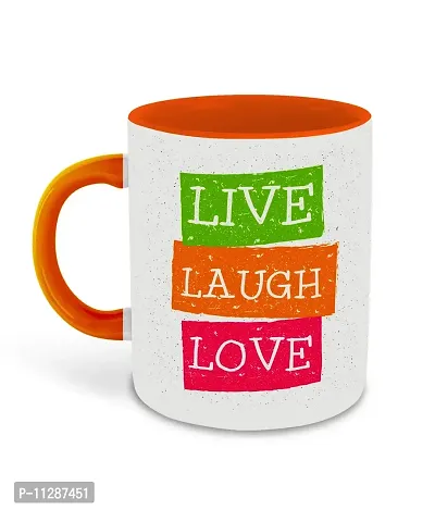 Whats Your Kick (CSK)- Live Love Laugh Inspired Designer Printed Orange Ceramic Coffee |Tea |Milk Mug with Coaster (Gift | Love |Laugh|Motivational Quotes |Hobby (Multi 14)-thumb2