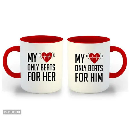 WHATS YOUR KICK (CSK|Love|Anniversary|Birthday|Couple|Valentine Red Inner Colour Set of 2 Coffee Mug- Gift for Boyfriend, Gift for Girlfriend, Best Gift, Lover Gifts, (Design 9)