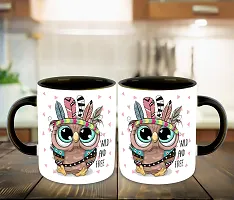 Whats Your Kick? (CSK) - Cute Animal Cartoon Inspiration Printed Black Ceramic Coffee Mug and Tea Mug with Coaster - Birthday | Kids Gift | Best Gift | Hobby (Multi 1)-thumb2