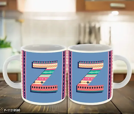 Whats Your Kick? (CSK) - Letter Z Name Initial Alphabet Inspiration Printed White Ceramic Coffee Mug and Tea Mug with Coaster- Birthday | Anniversary (Multi 26)-thumb3