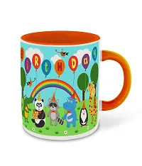 WHATS YOUR KICK (CSK-Animal Cartoons, Inspiration Printed Orange Inner Colour Ceramic Coffee Mug- Funny, Cartoons, Best Gift | for Kids, Unique Gifts (Multi 3)-thumb1