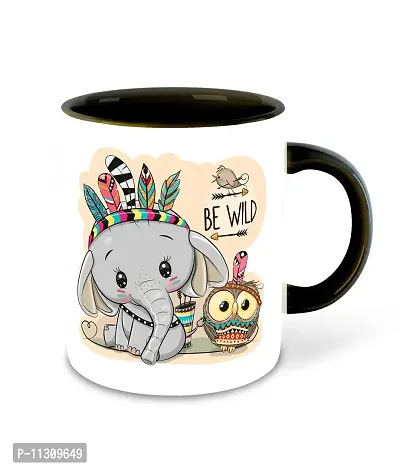 Whats Your Kick? (CSK) - Cute Animal Cartoon Inspiration Printed Black Ceramic Coffee Mug and Tea Mug - Birthday | Kids Gift | Best Gift | Hobby (Multi 8)-thumb2