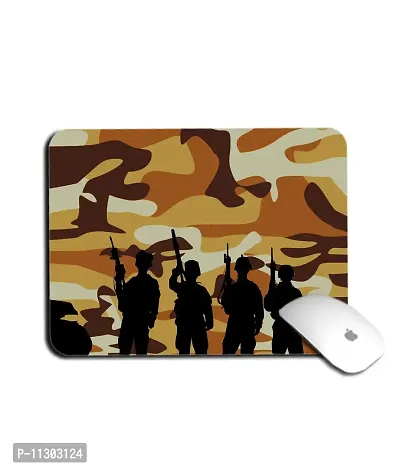 Whats Your Kick Army Theme/Army Design/Defence/Army Camouflage/Jai Hind Printed Mouse Pad/Designer Waterproof Coating Gaming Mouse Pad (Multi 1)-thumb0