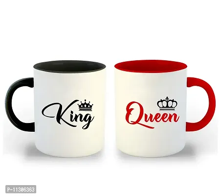 WHATS YOUR KICK (CSK|Love|Anniversary|Birthday|Couple|Valentine Black & Red Inner Colour Set of 2 Coffee Mug- Gift for Boyfriend, Gift for Girlfriend, Best Gift, Lover Gifts, (Design 15)-thumb0