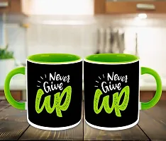 Whats Your Kick? (CSK) - Never Give Up Inspired Designer Printed Green Ceramic Coffee |Tea | Milk Mug (Gift | Motivational Quotes | Best Quotes | Fitness, Gym (Multi-18)-thumb2