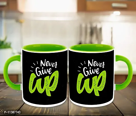 Whats Your Kick? (CSK) - Never Give Up Inspired Designer Printed Green Ceramic Coffee |Tea | Milk Mug (Gift | Motivational Quotes | Best Quotes | Fitness, Gym (Multi-18)-thumb3