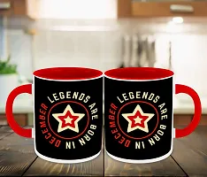 Whats Your Kick? (CSK) - Legends are Born in December Printed Red Inner Colour Ceramic Coffee Mug and Tea Mug with Coaster | Drink | Milk Cup - Best Gift | Legends Happy Birthday (Multi 21)-thumb2