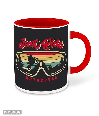 Whats Your Kick? (CSK) - Biking Inspired Designer Printed Red Ceramic Coffee |Tea | Milk Mug (Gift | Sports | Motivational Quotes | Hobby | Riding) (Multi 13)-thumb0