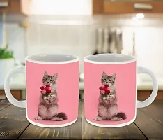 WHATS YOUR KICK (CSK - Cat Lover Inspiration Printed White Ceramic Coffee Cup & Mug - Cat Design | Gift for Cat Lover | Cat Gift | Best Gift - D5-thumb2