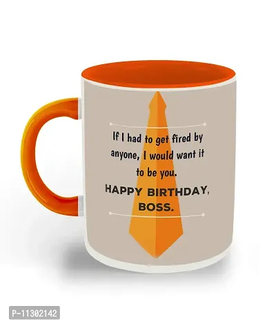 Whats Your Kick? (CSK) Birthday, Happy Birthday Boss Printed Orange Inner Colour Ceramic Coffee Mug and Tea Mug- Gift for Boss, Gift for Best Boss, Best Gift, Unique Gifts (Multi 9)-thumb2