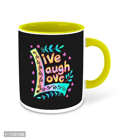 Whats Your Kick (CSK)- Live Love Laugh Inspired Designer Printed Yellow Ceramic Coffee |Tea |Milk Mug (Gift | Love |Laugh|Motivational Quotes |Hobby (Multi 9)-thumb0