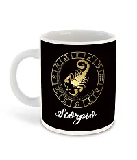 WHATS YOUR KICK (CSK - Zodiac Inspired Scorpio Printed White Inner Colour Ceramic Coffee Mug with Coaster | Drink | Milk Cup - Best Gift | Zodiac, Scorpio, Horoscope (Multi 7)-thumb1