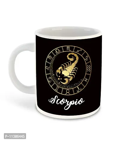 WHATS YOUR KICK (CSK - Zodiac Inspired Scorpio Printed White Inner Colour Ceramic Coffee Mug with Coaster | Drink | Milk Cup - Best Gift | Zodiac, Scorpio, Horoscope (Multi 7)-thumb2