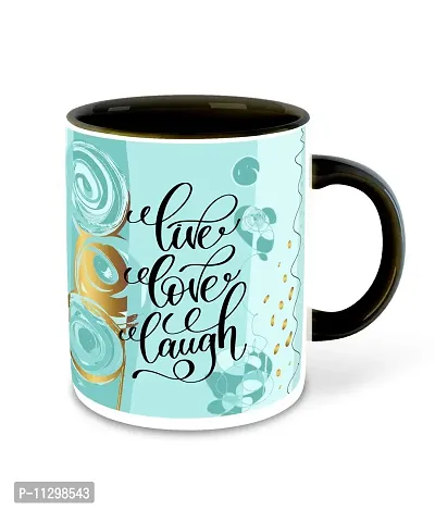 Whats Your Kick (CSK) - Live Love Laugh Inspired Designer Printed Black Ceramic Coffee |Tea |Milk Mug with Desky (Gift | Love |Laugh|Motivational Quotes |Hobby (Multi 10)-thumb2