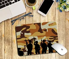 Whats Your Kick Army Theme/Army Design/Defence/Army Camouflage/Jai Hind Printed Mouse Pad/Designer Waterproof Coating Gaming Mouse Pad (Multi 1)-thumb1