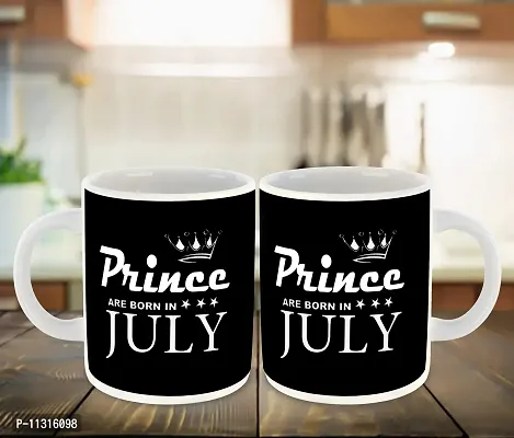 Whats Your Kick? (CSK) - Prince are Born in July Printed White Inner Colour Ceramic Coffee Mug with Coaster | Drink | Milk Cup - Best Gift | Prince Happy Birthday (Design 10)-thumb3