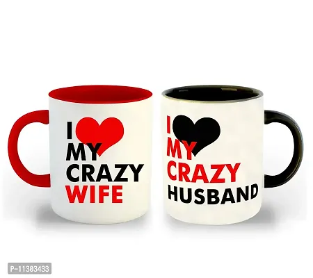 Whats Your Kick (CSK)|Love|Anniversary|Birthday|Couple|Valentine Red & Black Inner Colour Set of 2 Coffee Mug- Gift for Boyfriend, Gift for Girlfriend, Best Gift, Lover Gifts, (Design 11)