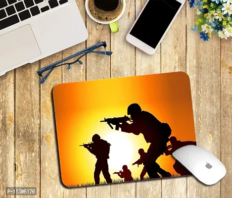 Whats Your Kick Army Theme/Army Design/Defence/Army Camouflage/Jai Hind Printed Mouse Pad/Designer Waterproof Coating Gaming Mouse Pad (Multi 18)-thumb2