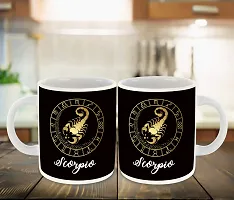 WHATS YOUR KICK (CSK - Zodiac Inspired Scorpio Printed White Inner Colour Ceramic Coffee Mug with Coaster | Drink | Milk Cup - Best Gift | Zodiac, Scorpio, Horoscope (Multi 7)-thumb2