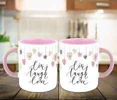 Whats Your Kick? (CSK) Live Love Laugh Inspired Printed Designer Pink Inner Color Ceramic Coffee Mug with Coaster (Live Love Laugh, Live Love Laugh Quotes, Birthday Gift, Best Gift) Multi- 6-thumb2