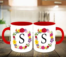 Whats Your Kick? (CSK) - Letter S Name Initial Alphabet Inspiration Printed Red Inner Color Ceramic Coffee Mug and Tea Mug - Birthday | Anniversary (Multi 19)-thumb2