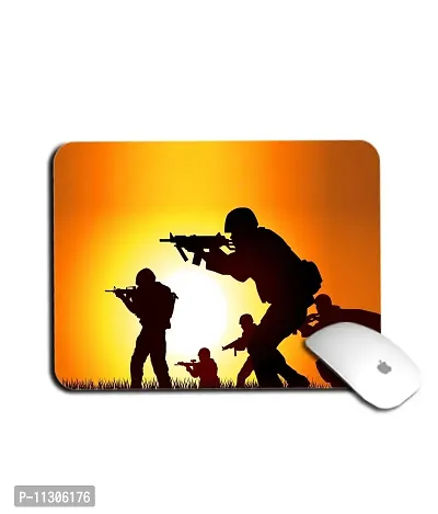 Whats Your Kick Army Theme/Army Design/Defence/Army Camouflage/Jai Hind Printed Mouse Pad/Designer Waterproof Coating Gaming Mouse Pad (Multi 18)-thumb0