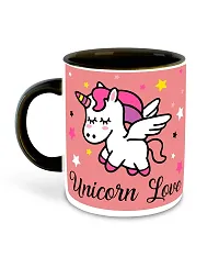 Whats Your Kick? CSK Unicorn Inspiration Printed Black Inner Colour Ceramic Coffee Mug- Best Unicorn Quotes, for Boy/Girl, Best Gift | for Kids, Cartoon (Multi 15)-thumb1