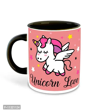 Whats Your Kick? CSK Unicorn Inspiration Printed Black Inner Colour Ceramic Coffee Mug- Best Unicorn Quotes, for Boy/Girl, Best Gift | for Kids, Cartoon (Multi 15)-thumb2