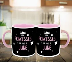 Whats Your Kick? (CSK) - Princess are Born in June Printed Pink Inner Colour Ceramic Coffee Mug | Drink | Milk Cup - Best Gift | Princess Happy Birthday (Multi 6)-thumb2