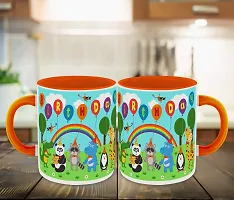 WHATS YOUR KICK (CSK-Animal Cartoons, Inspiration Printed Orange Inner Colour Ceramic Coffee Mug- Funny, Cartoons, Best Gift | for Kids, Unique Gifts (Multi 3)-thumb2