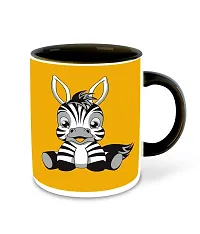 WHATS YOUR KICK (CSK-Animal Cartoons, Inspiration Printed Black Inner Colour Ceramic Coffee Mug with Coaster- Funny, Cartoons, Best Gift | for Kids, Unique Gifts (Multi 12)-thumb1