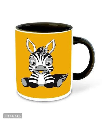 WHATS YOUR KICK (CSK-Animal Cartoons, Inspiration Printed Black Inner Colour Ceramic Coffee Mug with Coaster- Funny, Cartoons, Best Gift | for Kids, Unique Gifts (Multi 12)-thumb2