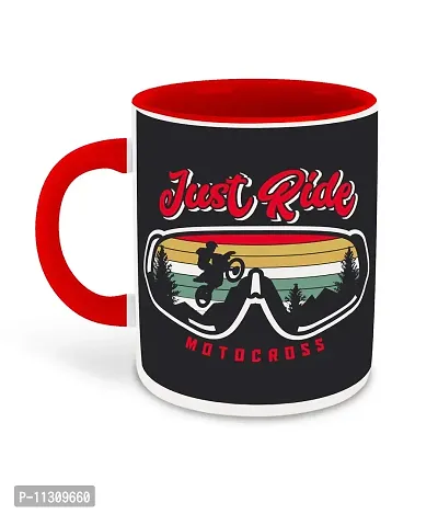 Whats Your Kick? (CSK) - Biking Inspired Designer Printed Red Ceramic Coffee |Tea | Milk Mug (Gift | Sports | Motivational Quotes | Hobby | Riding) (Multi 13)-thumb2