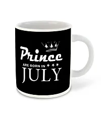 Whats Your Kick? (CSK) - Prince are Born in July Printed White Inner Colour Ceramic Coffee Mug with Coaster | Drink | Milk Cup - Best Gift | Prince Happy Birthday (Design 10)-thumb1