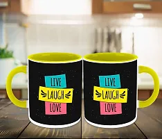 Whats Your Kick (CSK) - Live Love Laugh Inspired Designer Printed Yellow Ceramic Coffee |Tea |Milk Mug with Desky (Gift | Love |Laugh|Motivational Quotes |Hobby (Multi 1)-thumb2