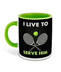 Whats Your Kick? (CSK) - Tennis Inspired Designer Printed Light Green Ceramic Coffee |Tea |Milk Mug (Gift | Game |Sports|Motivational Quotes |Hobby (Multi 13)-thumb1