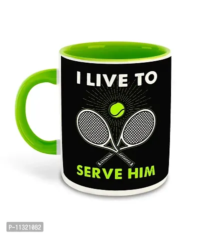 Whats Your Kick? (CSK) - Tennis Inspired Designer Printed Light Green Ceramic Coffee |Tea |Milk Mug (Gift | Game |Sports|Motivational Quotes |Hobby (Multi 13)-thumb2