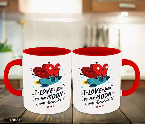 Whats Your Kick? (CSK) I Love You Inspiration Printed Red Inner Colour Ceramic Coffee & Tea Mug with Coaster- Best Love Gift, Couple, Best Gift | for boy Friend, Girl Friend, (Multi 6)-thumb3